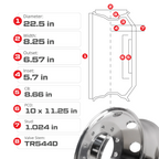22.5 x 8.25 Aluminum Truck Wheel Rim