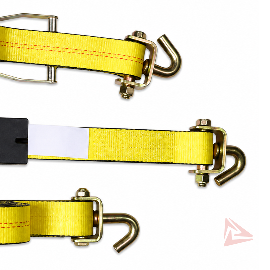 Tire Wheel Strap 2'' x 12' 3 Blocks 3 Swivel J + Short Strap