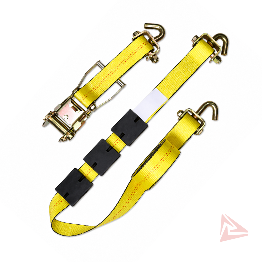Tire Wheel Strap 2'' x 12' 3 Blocks 3 Swivel J + Short Strap